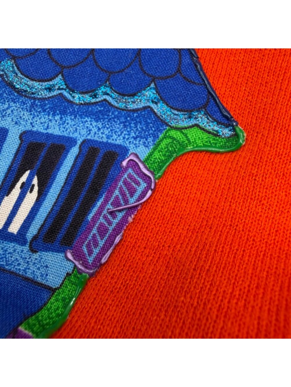 Vintage Halloween Sweatshirt Haunted House Orange Ghosts Bats Spooky 90s USA XL - Picture 9 of 13